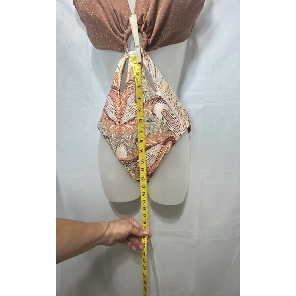 P2F Power 2 the Flower Womens Medium Copper Bathing One Piece Cut Out Swim‎ Suit - Picture 3 of 7